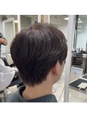 刈り上げなしブリーチダークグレージュブラウンカラー