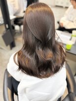 スティル カラン(STILL calin)&nbsp;韓国ヘアロングレイヤーカットミルクティーベージュ前髪カット