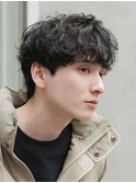 天神大名メンズパーマシャドウパーマッシュウルフカットゆるめ
