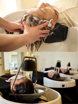 『クリームバス』『オージュアスカルプケア』『メンズスキャルプスパ』など豊富なヘッドスパをご用意♪