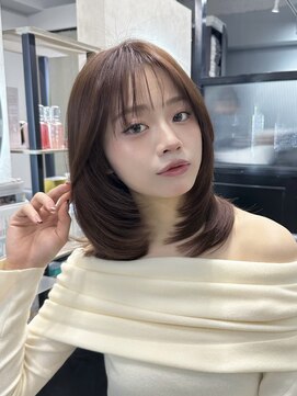 ◎小顔ヘア　レイヤーカットワンホンヘア韓国ヘア