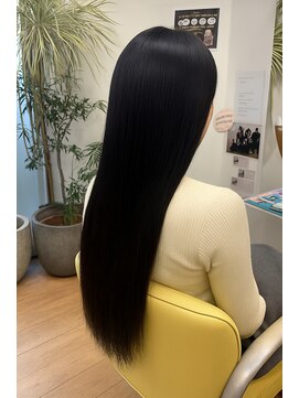 【王道美髪ストレート前髪カット×暗めカラー】