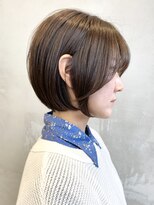 エリマバイフィフス 調布(elima by fifth) 調布白髪染めレイヤーボブショートヘアベージュアッシュブラウン
