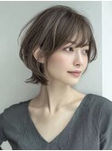白髪ぼかしハイライト大人グレージュ