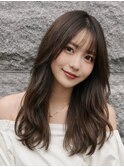 透明感ブラウン/レイヤーカット/艶髪/顔まわりカット