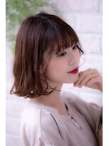 エルデ ナインズ ヘアー スタンド 川口店(elde 9's HAIR STAND)&nbsp;プリカール＆シルキーチョコレートの大人ガーリーモードヘア