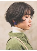 nii似合わせカット×黒髪ショート×ニュアンスパーマ