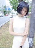 【心斎橋/南船場】透明感×暗髪☆ブルーブラック/ミニボブ/小顔