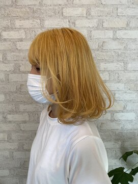 ヘア サロン ルート 幕張(Hair Salon ROUTE) 《大人可愛い》ナチュラル×ハイライトイエロー  [ROUTE幕張店]