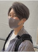 スモーキーグレージュの前髪なしショート【Yamaki Ayako】