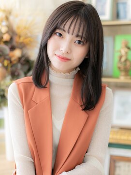 カバーヘア ブリス 川口(COVER HAIR bliss) 黒髪シースルーバング前下がりエアストレートa川口20代30代40代!