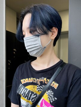 アイティーバイアルバム 下北沢店(IT by ALBUM) ネイビーブルーハンサムショート_チョコレート_ba404871