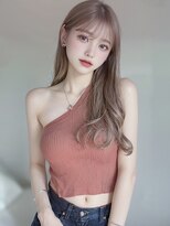 オリジンズヘアーセカンド 守谷店(Origins hair 2nd)&nbsp;シースルーバング×ミルクティー系ベージュ×BYKARTE TR