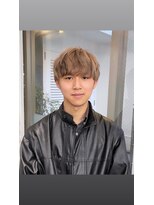 刈り上げないマッシュショートベージュローライトカラー