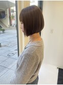 透明感カラーアッシュグレー顎ラインミニボブ小顔ヘア