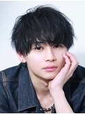 前下がり刈り上げ【ダークアッシュ】ツーブロックメンズショート