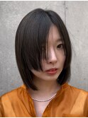 黒髪ストレート！ 3段階姫カットボブ！