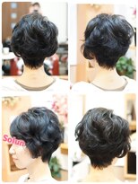 シャイニーソルン うねる癖毛を扱いやすいようヘナ染めとリセッターでふんわりボブ