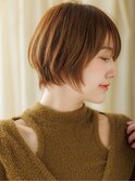 オレンジベージュ似合わせカット小顔丸みショートX浦和20代30代