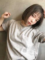 大人かわいい！小顔ミニボブ×グレージュ《Belle表参道》