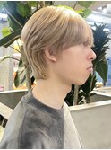 オリーブベージュメンズミルクティーベージュシースルーマッシュ