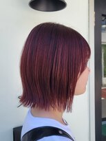 アメリラブ(ameri love)&nbsp;ブリーチなし×ワインレッド×切りっぱなしボブ