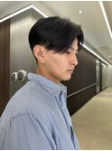 メンズセンターパートウルフセンターパートニュアンスパーマ襟足
