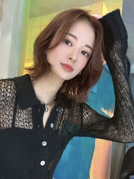 ロンドルーチェ 心斎橋(Lond luce) ダークアッシュ/ミディアムレイヤーカット［髪質改善/縮毛矯正］