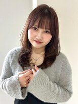 アンニュ(annuy)&nbsp;顔周りレイヤー ブラウンカラー 前髪カット 韓国ヘア 20代