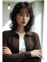ノラ シブヤ(NORA) 小顔ミディアムパーマミディアムデジタルパーマボブパーマ前髪