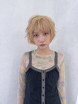 ヘアー アレス(hair ales)&nbsp;ナチュラルショート　ミルクブラウン　ダブルカラー　ハイトーン