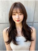 韓国レイヤー/韓国風/セミディ/ブリーチなし/顔まわり