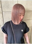 デザインカラーレイヤーカットウェットヘア夏オリーブベージュ