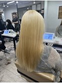 抜きっぱなしブロンドヘアレイヤーカットデザインカラー所沢韓国