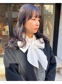 【松本咲花】ブリーチなしダブルカラーラベンダーグレージュ艶感