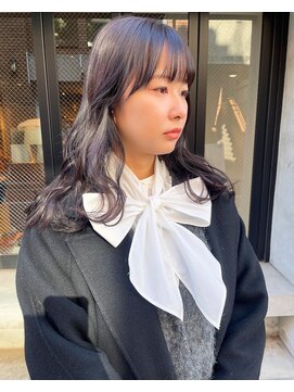 コフィー バイ メルト 吉祥寺(cofy by melt) 【松本咲花】ブリーチなしダブルカラーラベンダーグレージュ艶感