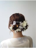 ★キラキラシールとリボンヘアで盛り盛りアップのデコヘア