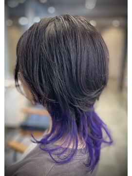 キャラ シャローネ 池袋(Chara Chalone) クラゲウルフカットラベンダーアッシュパープルな個性派ちゃん