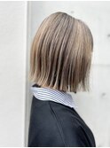 切りっぱなしボブ×エアタッチカラー【対馬】
