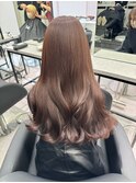 韓国 くびれロング レイヤー ワンホンヘア 小顔前髪