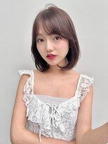 韓国風レイヤーボブ透明感ベージュ