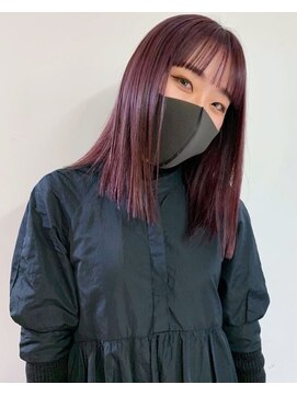 アッド バイ ケーツー(add by K-two) カシスピンク×ぱっつんミディアム