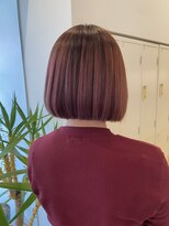 サラ ビューティー サイト 古賀店(SARA Beauty Sight)&nbsp;【切りっぱなしボブ】ボルドー/ブリーチ/カラー/暖色/ぱっつと