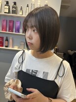 ベルベットヘア 千早店(Velvet hair) 髪質改善カラー×オリーブグレー×ボブ【みつ】