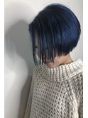 ブルーカラー_ココアブラウン,フリンジウェーブ