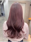オトナ女子ツヤ髪アッシュカラーふんわりミディシースルーバング