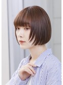 外国人風カラー/エギョモリ/センター分けボブ/こなれヘア/ボブ