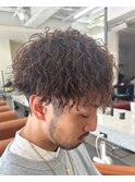 ツイストスパイラルパーマ刈り上げツーブロックメンズパーマ