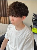 波巻きパーマ 波巻きスパイラルパーマ メンズサロン 眉毛