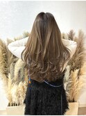 20代暗めカラーデザインカラー韓国レイヤーロング透明感